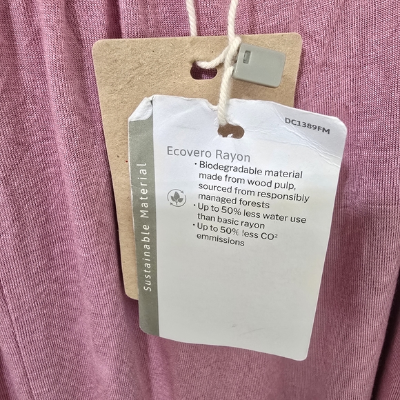 Ecothread Sustainable Mauve Pink Wide Leg Jumpsuit Romper NWT Large Boho Harem - Picture 5 of 11